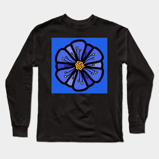 Flower in blue and yellow Long Sleeve T-Shirt